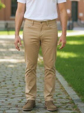 NWT Member's Mark Men’s Mason Straight Fit 5-Pocket Pants Khaki 40x30